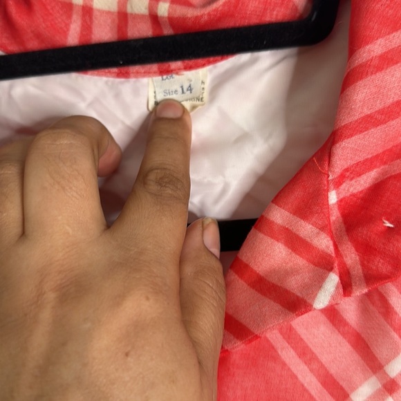 Vantage plaids red and white maxi dress lined In great condition - Picture 8 of 11